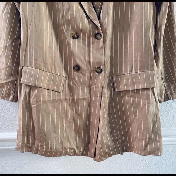 LPA striped button up blazer tan size L tan - Picture 3 of 8